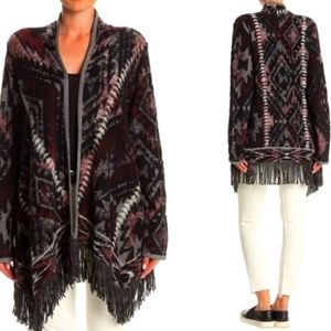 Lucky Brand  Aztec Maroon & Black sweater